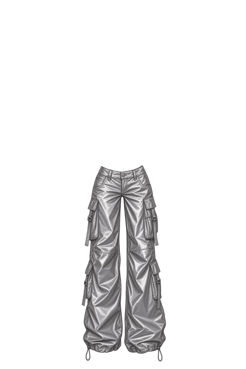 Metallic cargo pants