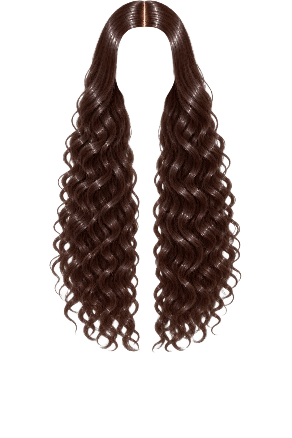 Curly long hair