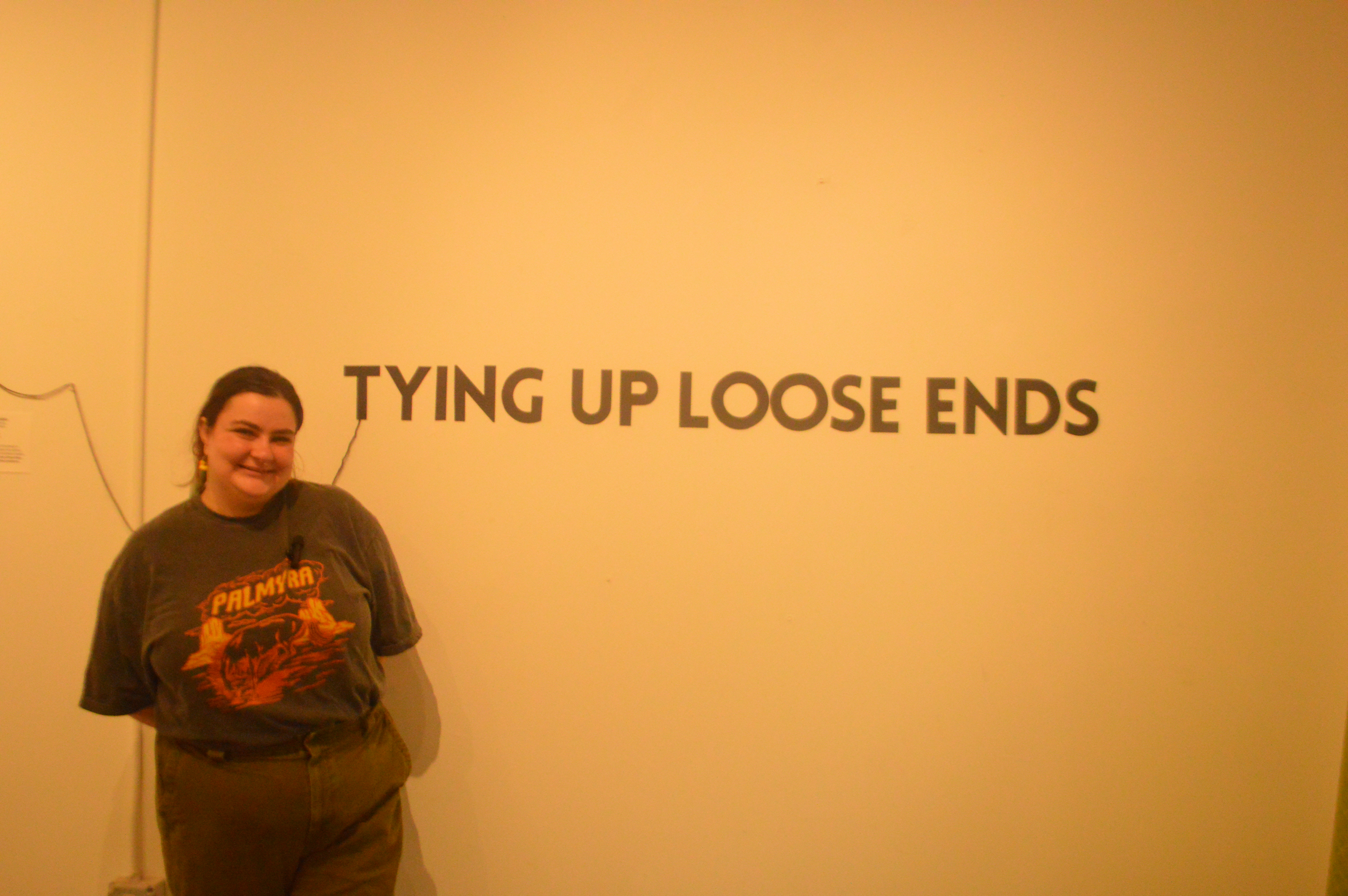 Bee Mangine at the Tying Up Loose Ends exhibition.