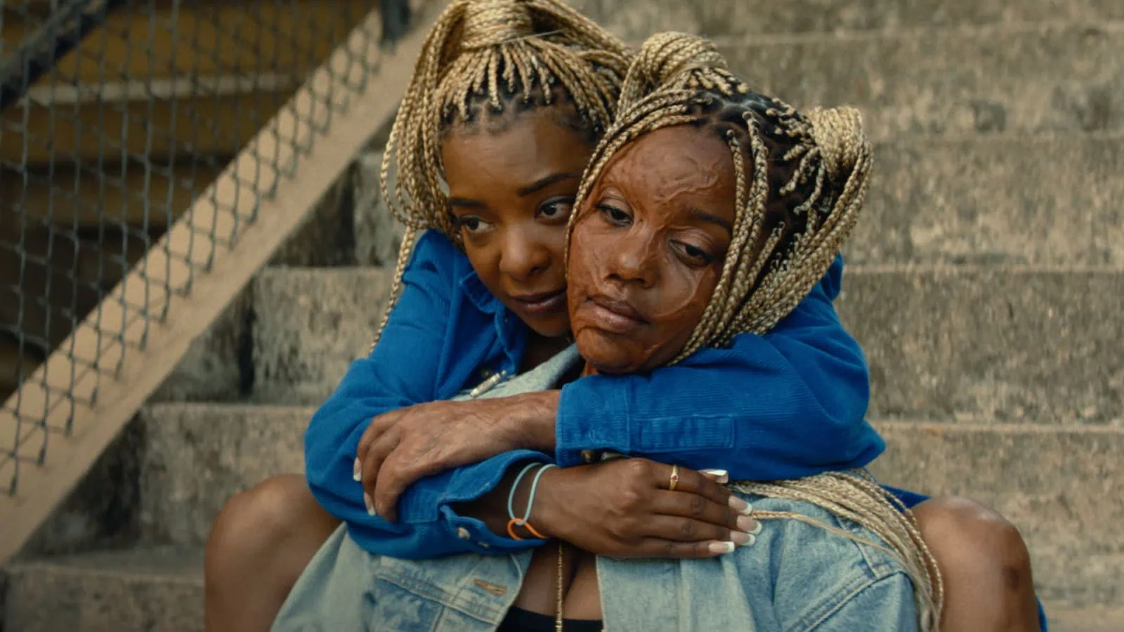 Still from Is God Is showing the twin characters